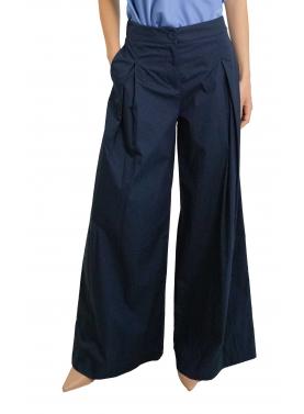 Pantaloni palazzo a vita alta con pince frontali Imperial